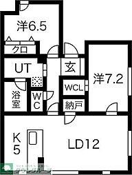 名古屋市営名城線 総合リハビリセンター駅 徒歩7分の賃貸マンション 1階2LDKの間取り