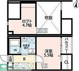 名鉄築港線 大江駅 徒歩10分の賃貸アパート 1階1Kの間取り