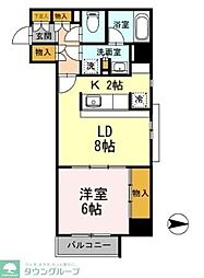 名古屋市営名城線 矢場町駅 徒歩7分の賃貸マンション 8階1LDKの間取り