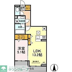 名古屋臨海高速あおなみ線 中島駅 徒歩7分の賃貸アパート 1階1LDKの間取り
