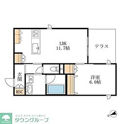 近鉄湯の山線 近鉄四日市駅 徒歩12分の賃貸マンション 1階1LDKの間取り