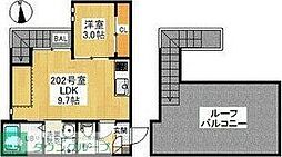 名古屋市営桜通線 桜山駅 徒歩14分の賃貸アパート 2階1LDKの間取り