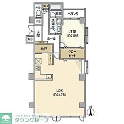 名古屋市営東山線 伏見駅 徒歩9分の賃貸マンション 6階1LDKの間取り