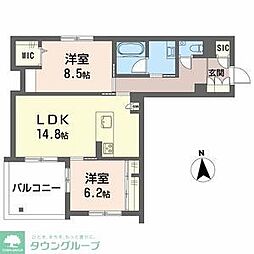 名古屋市営名城線 本山駅 徒歩11分の賃貸マンション 3階2LDKの間取り