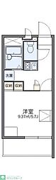 レオパレスカトレア 2階1Kの間取り