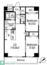 名古屋市営名城線 熱田神宮伝馬町駅 徒歩2分の賃貸マンション 3階2LDKの間取り