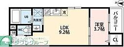 JR東海道本線 笠寺駅 徒歩9分の賃貸アパート 2階1LDKの間取り