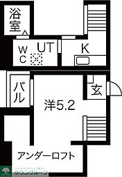 名古屋市営名港線 築地口駅 徒歩5分の賃貸アパート 1階1Kの間取り