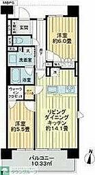 名鉄名古屋本線 山王駅 徒歩9分の賃貸マンション 1階2LDKの間取り