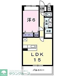 グランドールかさでら 5階1LDKの間取り