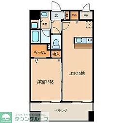 名古屋市営名城線 東別院駅 徒歩6分の賃貸マンション 2階1LDKの間取り