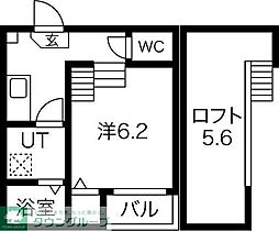 JR東海道本線 金山駅 徒歩9分の賃貸アパート 1階1Kの間取り