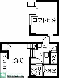名古屋市営名城線 妙音通駅 徒歩6分の賃貸アパート 1階1Kの間取り