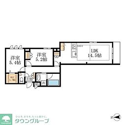 名古屋市営名城線 大曽根駅 徒歩11分の賃貸マンション 1階2LDKの間取り