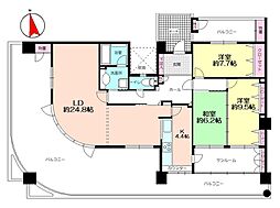 アンピールマキシム大濠 3LDKの間取図画像