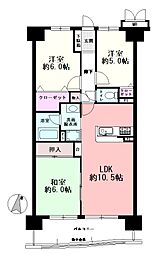 リーベスト姪浜南 3LDKの間取図画像