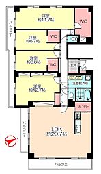 ヒューマンズ長住 4LDKの間取図画像