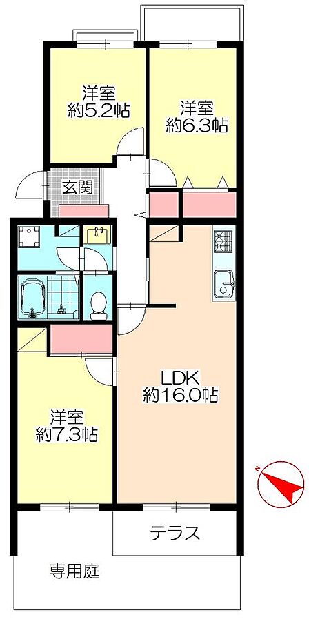 専用庭付のため、ガーデニングやティータイム等にご利用いただけます♪