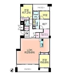 西新コンドミニアム 3SLDKの間取図画像