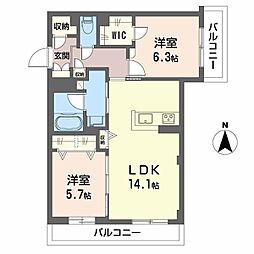 間取図画像 2LDK