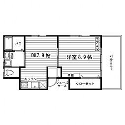 HIMAWARI 1DKの間取図画像