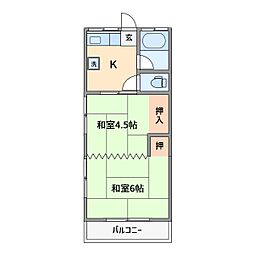 第二日の出荘 2Kの間取図画像