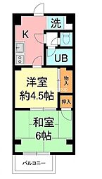 ファーストクラス亀井野 2Kの間取図画像