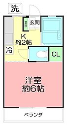 ハイツヒロ 1Kの間取図画像