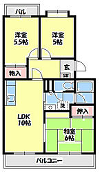 エスポワール天神 3LDKの間取図画像