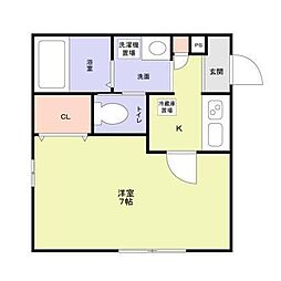 シティースタイル湘南 1Kの間取図画像
