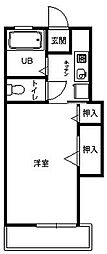フリーフル善行坂 1Kの間取図画像