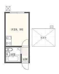 R-鎌倉 1Kの間取図画像