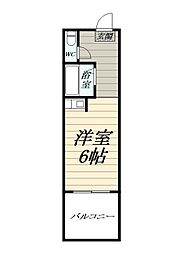 鵠沼ハイツ 1Kの間取図画像