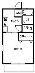 クロスロード 1Kの間取図画像