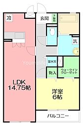 リベラマーロ 1LDKの間取図画像