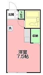 ベイヒル ワンルームの間取図画像