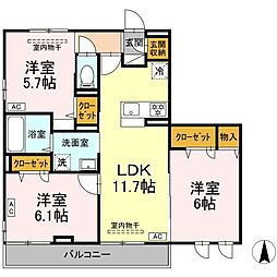 間取図画像 3LDK