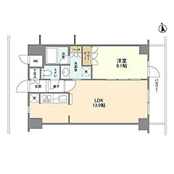 KENEDIXフジサワ 1LDKの間取図画像