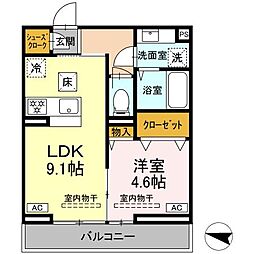 ゼラニウム湘南台 1LDKの間取図画像