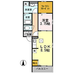 ウィステリア湘南 1LDKの間取図画像