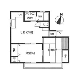 フラワー湘南 2LDKの間取図画像
