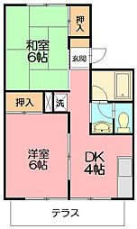 テラス-KO 2DKの間取図画像