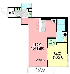 AZUL 1LDKの間取図画像