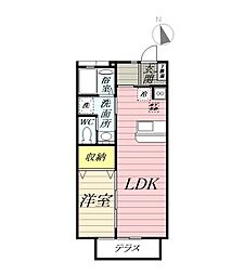 ラフール湘南 1LDKの間取図画像