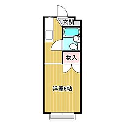 シティーコープ善行 ワンルームの間取図画像