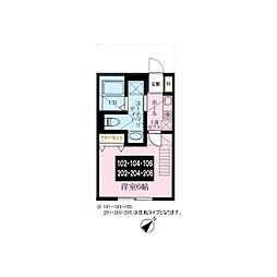 ベルメール湘南辻堂 1Kの間取図画像