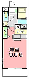 アクアコート 1Kの間取図画像