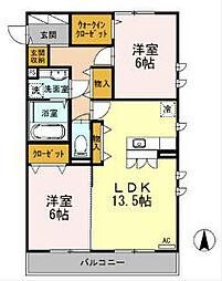 グランレーヴ1 2LDKの間取図画像