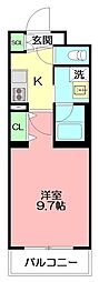 メゾンリヴェール 1Kの間取図画像