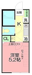 ウィステリア藤沢善行 1Kの間取図画像